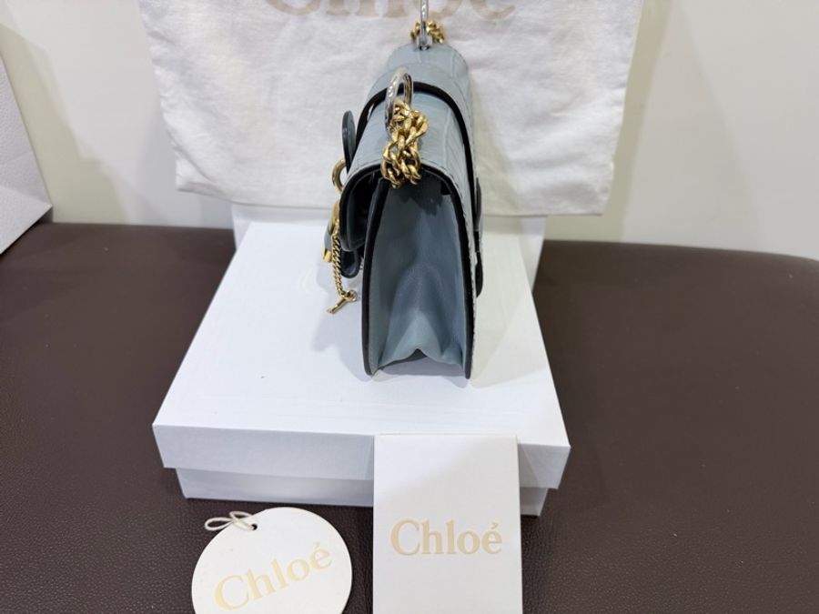 Chloe Aby Chain Mini 霧藍色鏈條包-3