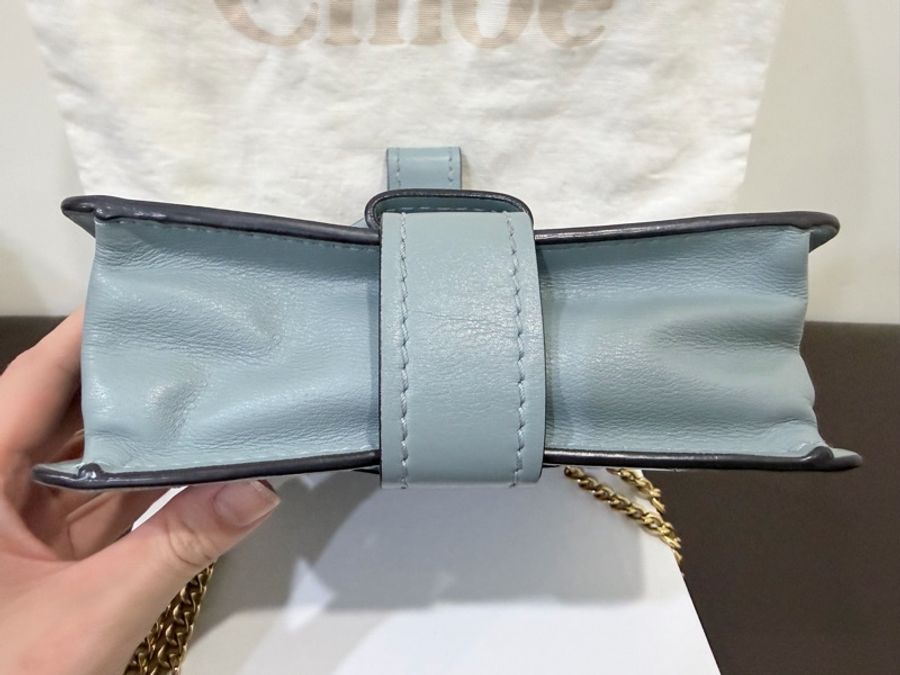 Chloe Aby Chain Mini 霧藍色鏈條包-7