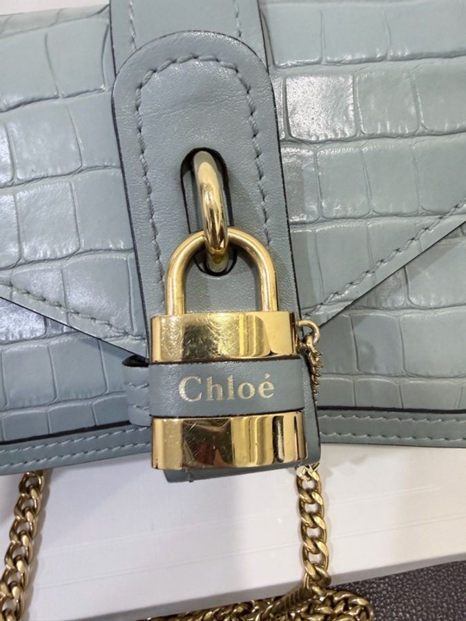 Chloe Aby Chain Mini 霧藍色鏈條包-8