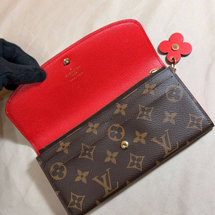 🌸 近新閒置 超級可愛 LV 路易威登 Louis Vuitton 老花信封 扣式長夾-2