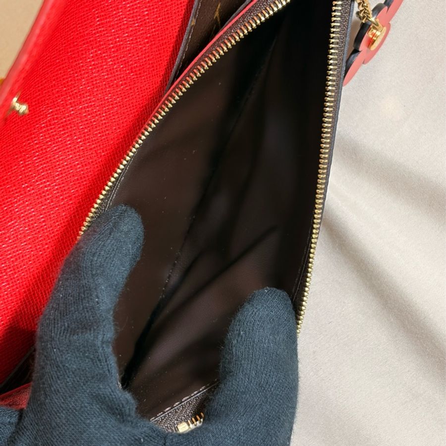 🌸 近新閒置 超級可愛 LV 路易威登 Louis Vuitton 老花信封 扣式長夾-6