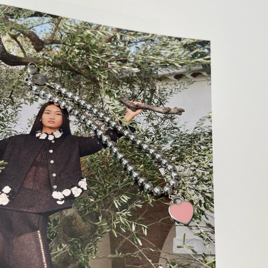 Tiffany 蒂芙尼 手鍊 長度17釐米 搭配粉色琺瑯愛心吊墜-1