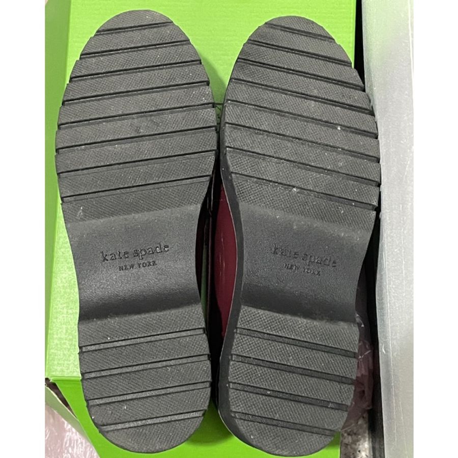 Kate Spade Hallie Lug Losfer KM127 酒紅色漆皮樂福鞋 7.5 24.5-3