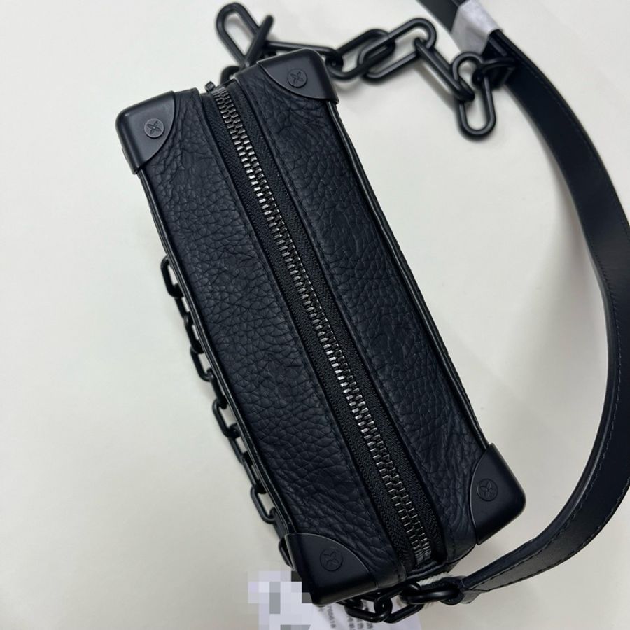 Louis Vuitton 路易威登 soft trunk mini黑色老花壓紋 方盒子包斜挎單肩包 尺寸:19*12*8cm-4
