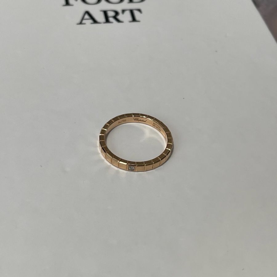 Chopard蕭邦 ICECUBE冰塊系列 窄版 52碼 18k玫瑰金 戒指 男女同款-1