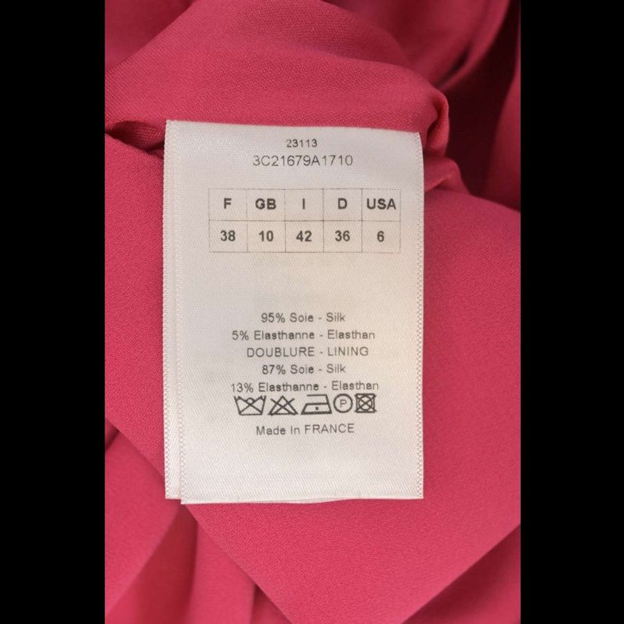 Dior 玫粉色褶皱无袖连衣裙-9