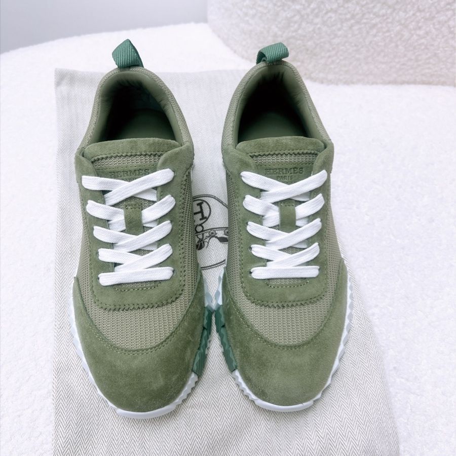 全新 (35.5碼) Hermes bouncing 軍綠色運動鞋/休閒鞋-1