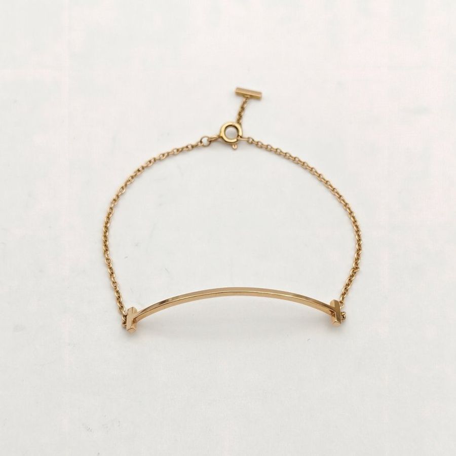 TIFFANY&CO T微笑手链18K玫瑰金S-M码-2
