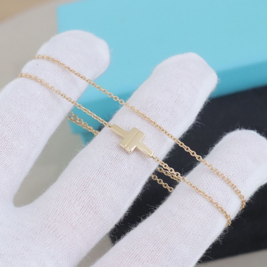 Tiffany蒂芙尼T系列雙層手鍊18K黃金-2