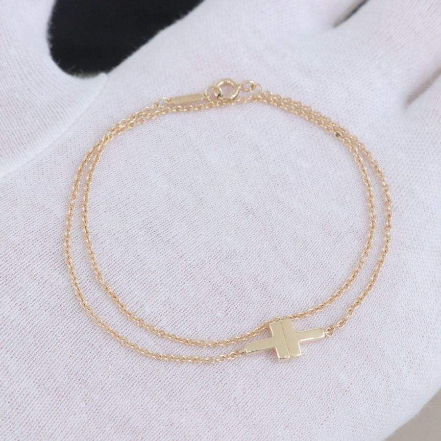 Tiffany蒂芙尼T系列雙層手鍊18K黃金-3