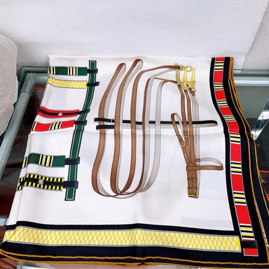 Hermes 字母方巾/絲巾披肩90cm-4