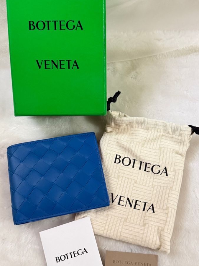 Bottega Veneta 經典編織短夾 Bi Fold Wallet 藍色-21