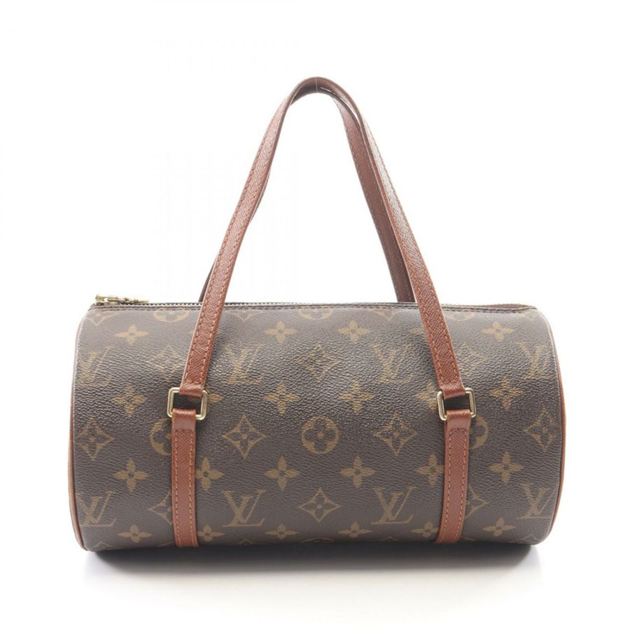 路易威登 Papillon 26 Monogram 舊手提包 M51366 PVC塗層帆布皮革棕色二手女士-0