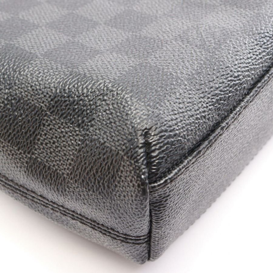 路易威登 Mick PM Damier Graphite 單肩包 M41211 PVC塗層帆布皮革 黑色 二手 男士-5