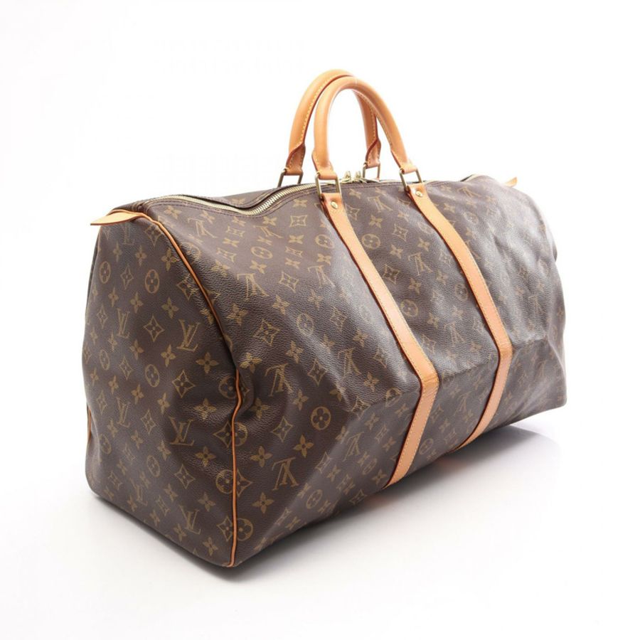 路易威登 Keepall55 Monogram 波士頓包 M41424 PVC塗層帆布皮革 棕色 二手 男女通用-1
