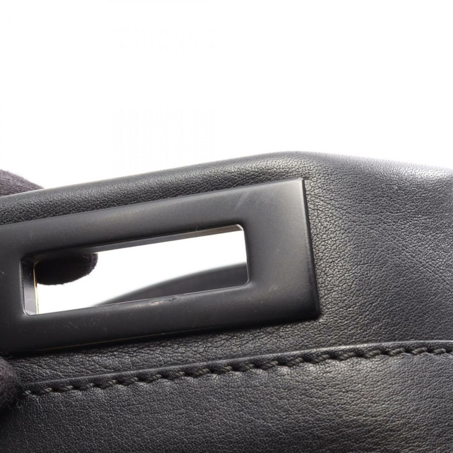 FENDI Peekaboo 大號兩用手提包 8BN210 黑色皮革二手女款-10