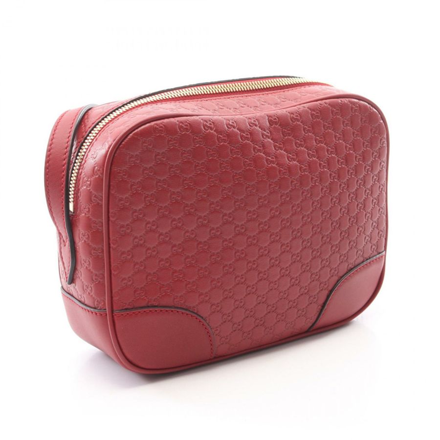 GUCCI BREE MICRO Guccissima 單肩斜背包 449413 紅色皮革 二手 女士-1