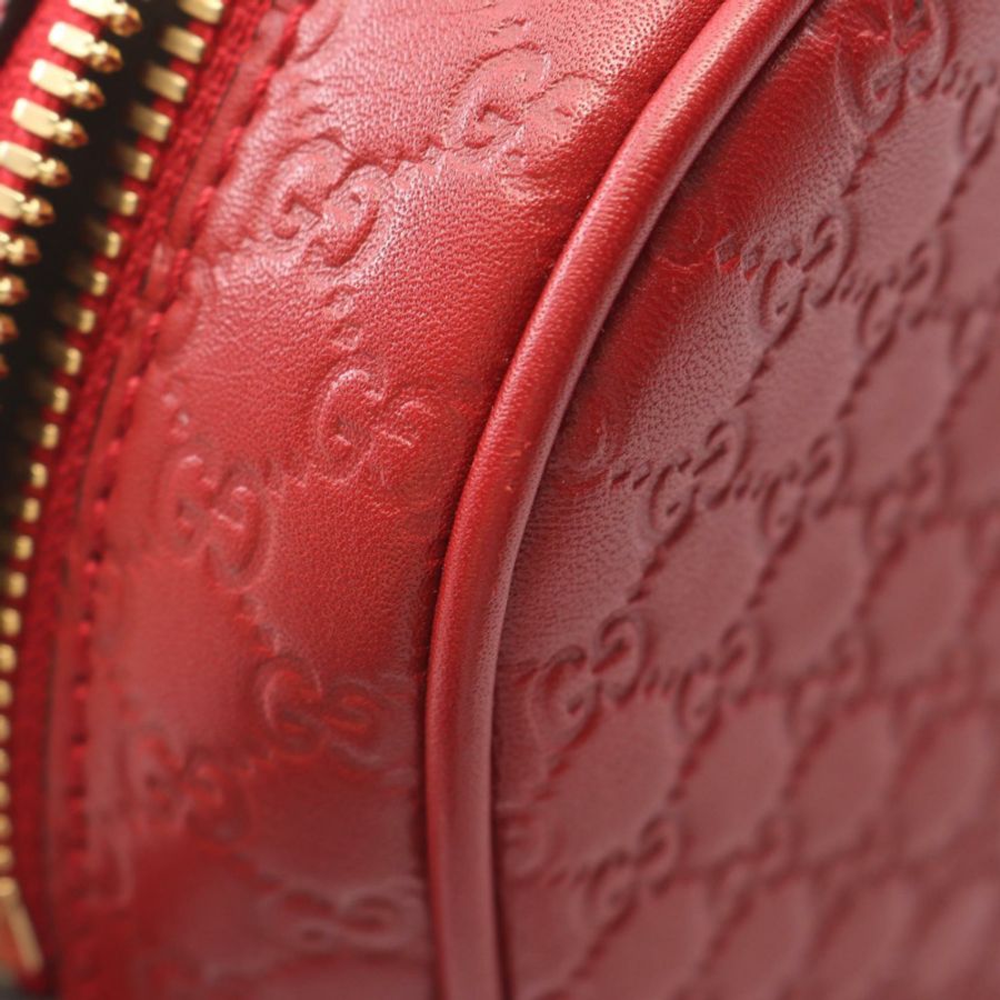 GUCCI BREE MICRO Guccissima 單肩斜背包 449413 紅色皮革 二手 女士-5