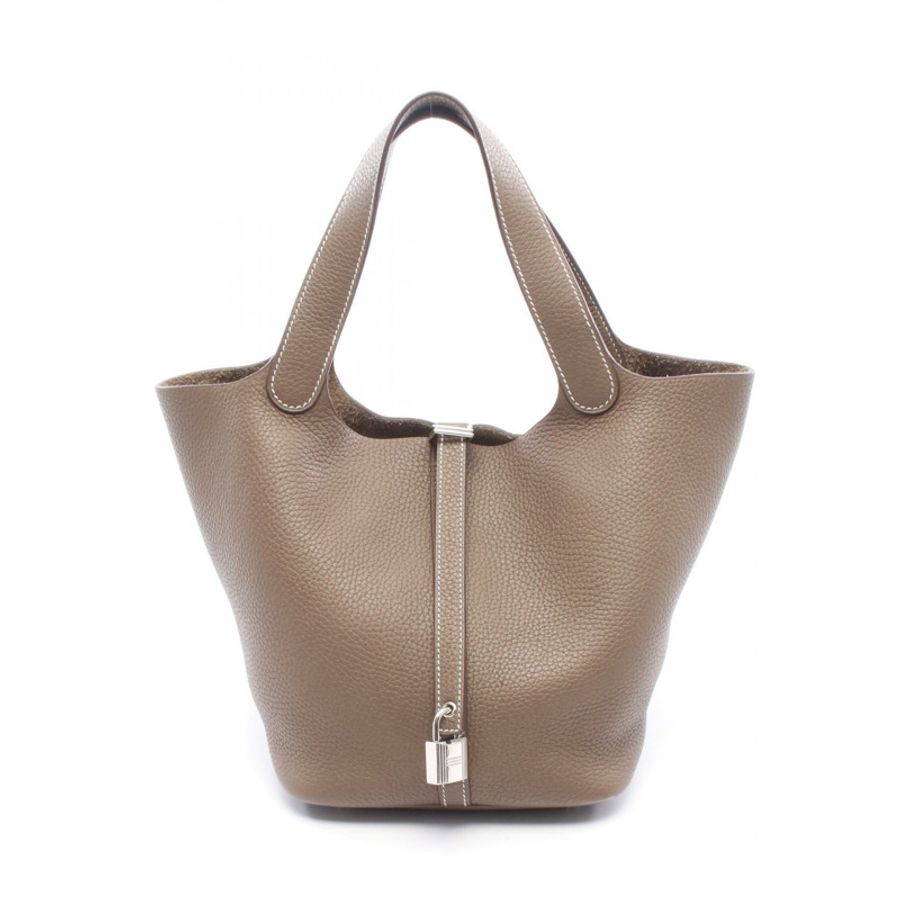 HERMES Picotin Lock MM 托特包 手提包 Z 060991CK Taurillon Clemence etoupe SHW-0