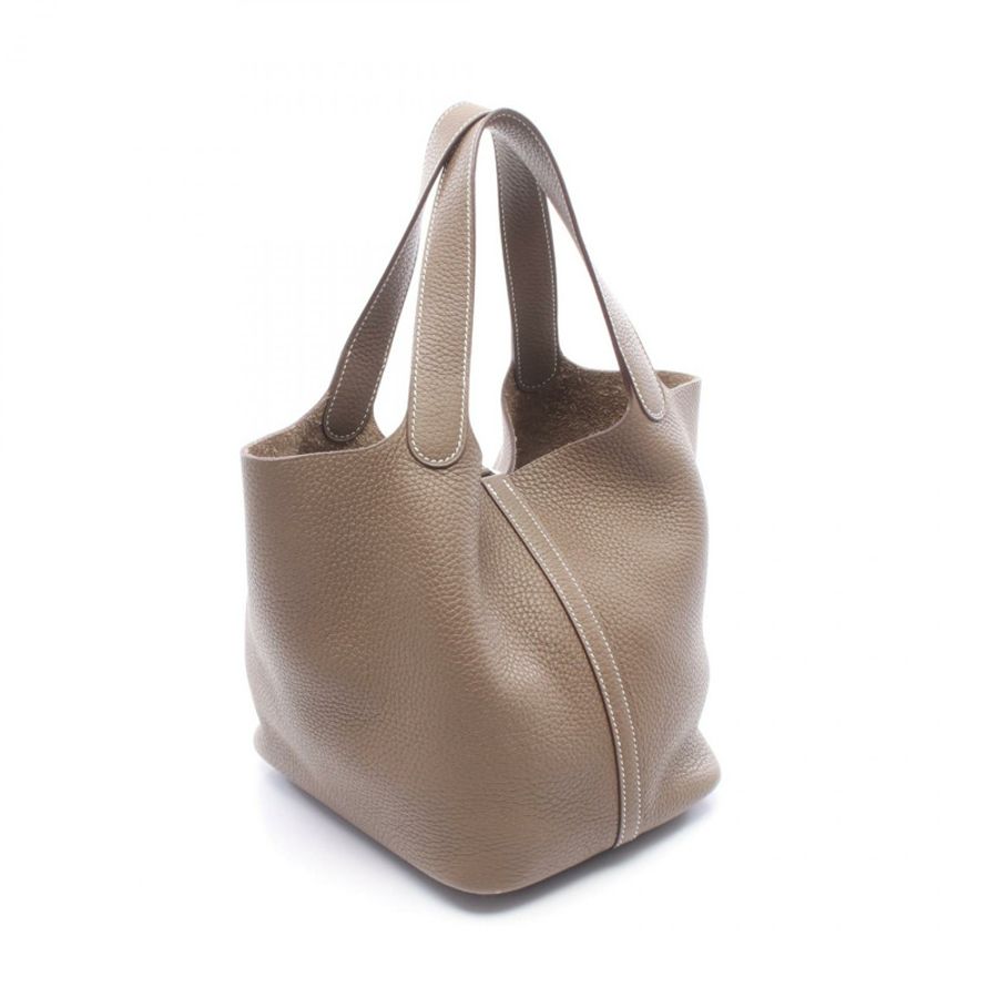 HERMES Picotin Lock MM 托特包 手提包 Z 060991CK Taurillon Clemence etoupe SHW-1