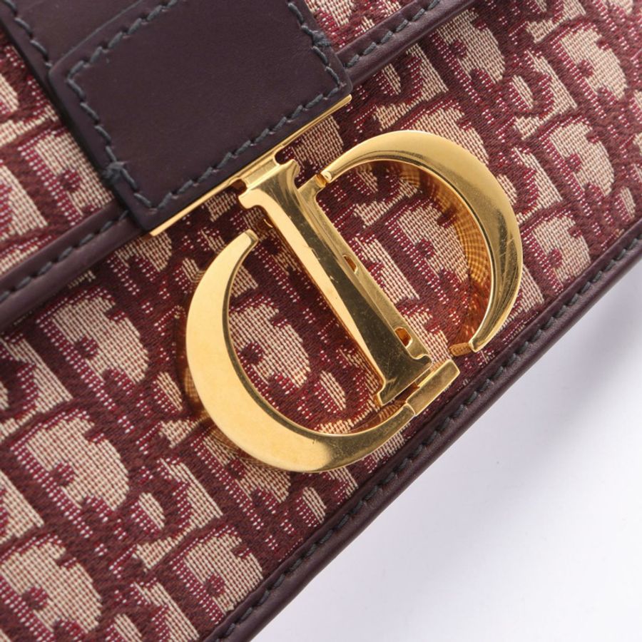 Dior 30 MONTAIGNE 肩背包 帆布 皮革 波爾多紅 二手 女士-6