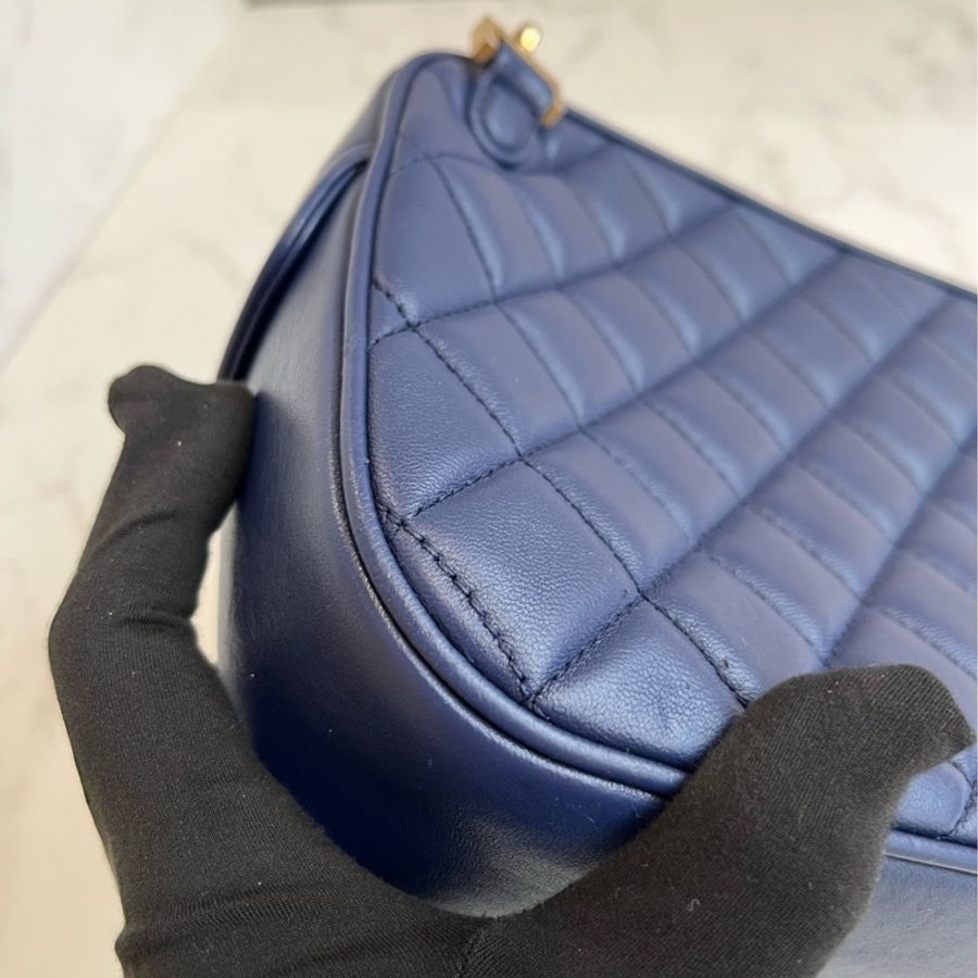 Chanel • 經典金幣深藍色金釦鏈條包-7