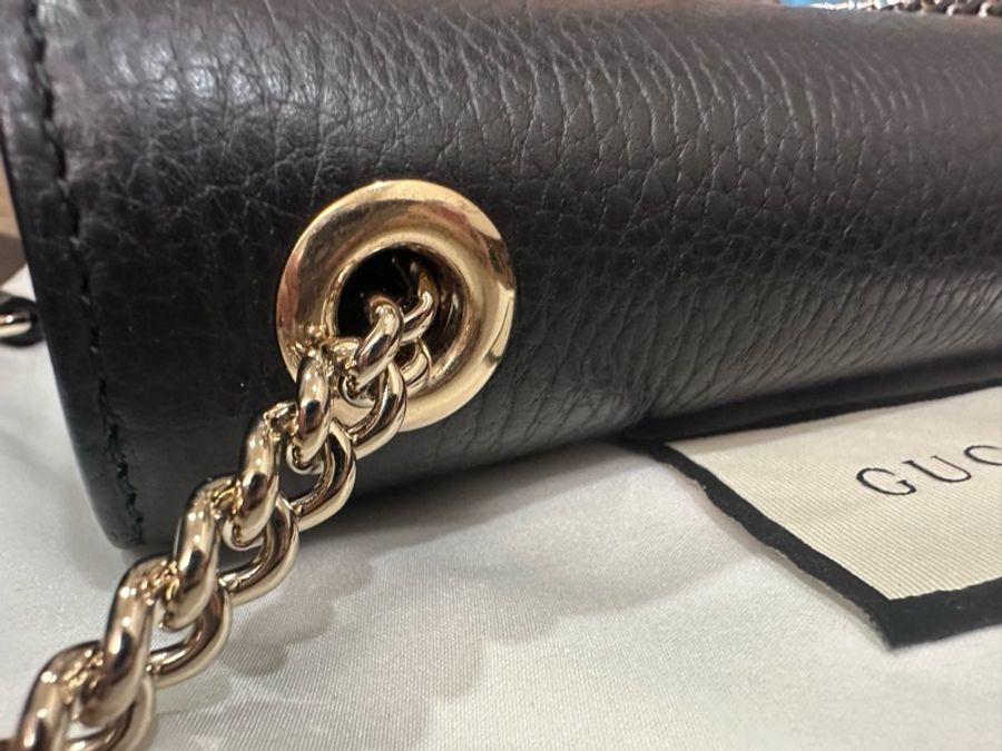 GUCCI 黑色壓釦式肩背/斜背包-5