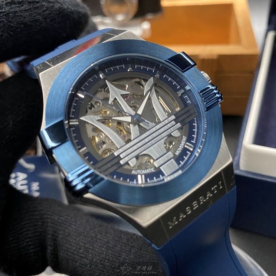 MASERATI手錶,編號R8821108028,42mm寶藍錶殼,寶藍錶帶款-1
