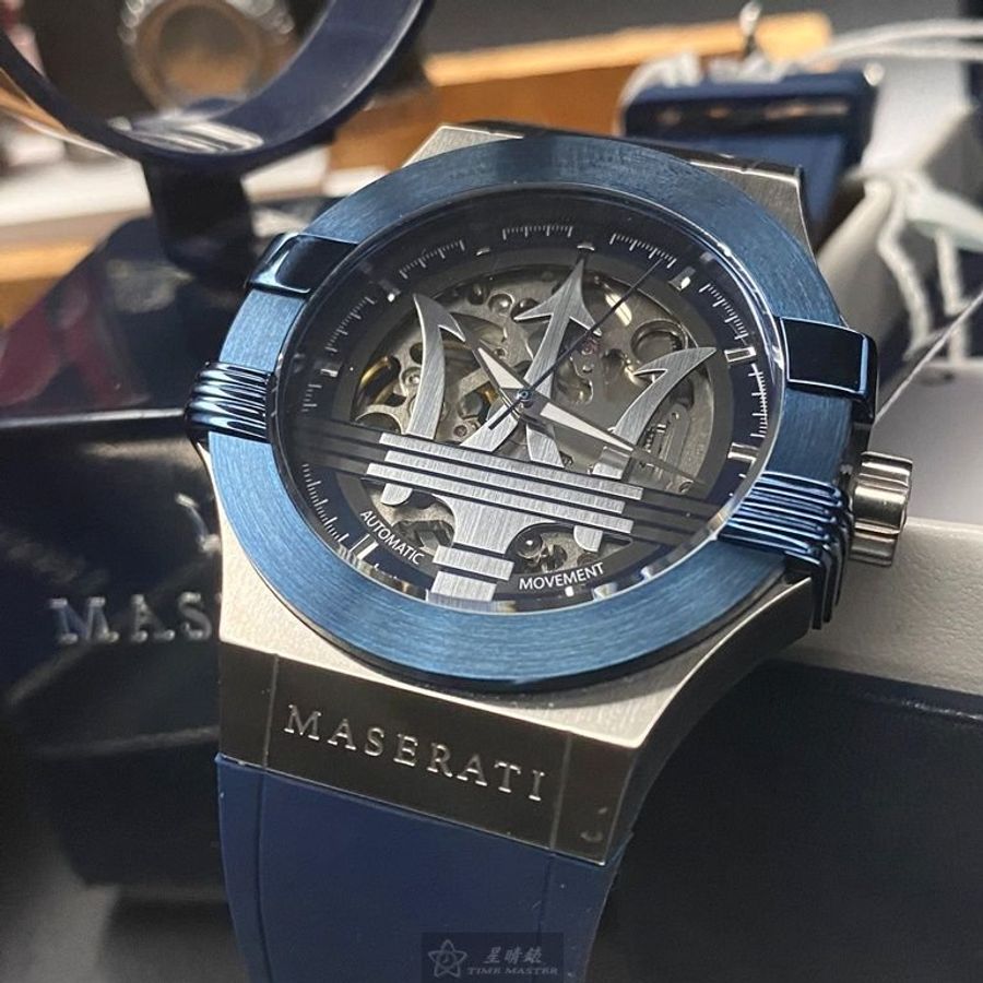 MASERATI手錶,編號R8821108028,42mm寶藍錶殼,寶藍錶帶款-7