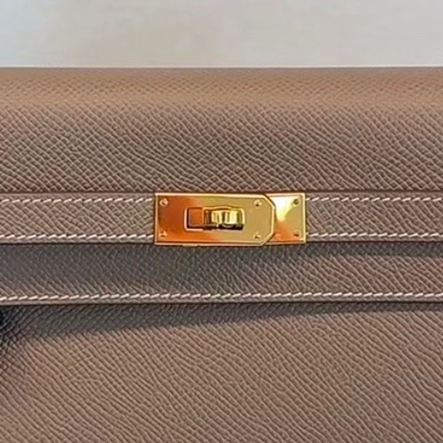 愛馬仕hermes kelly togo 大象灰U刻 金扣 e皮-2