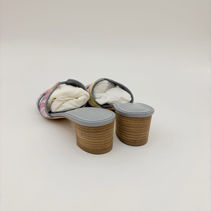 Hermes愛瑪仕 印花帆布拖鞋 單鞋 36碼-3