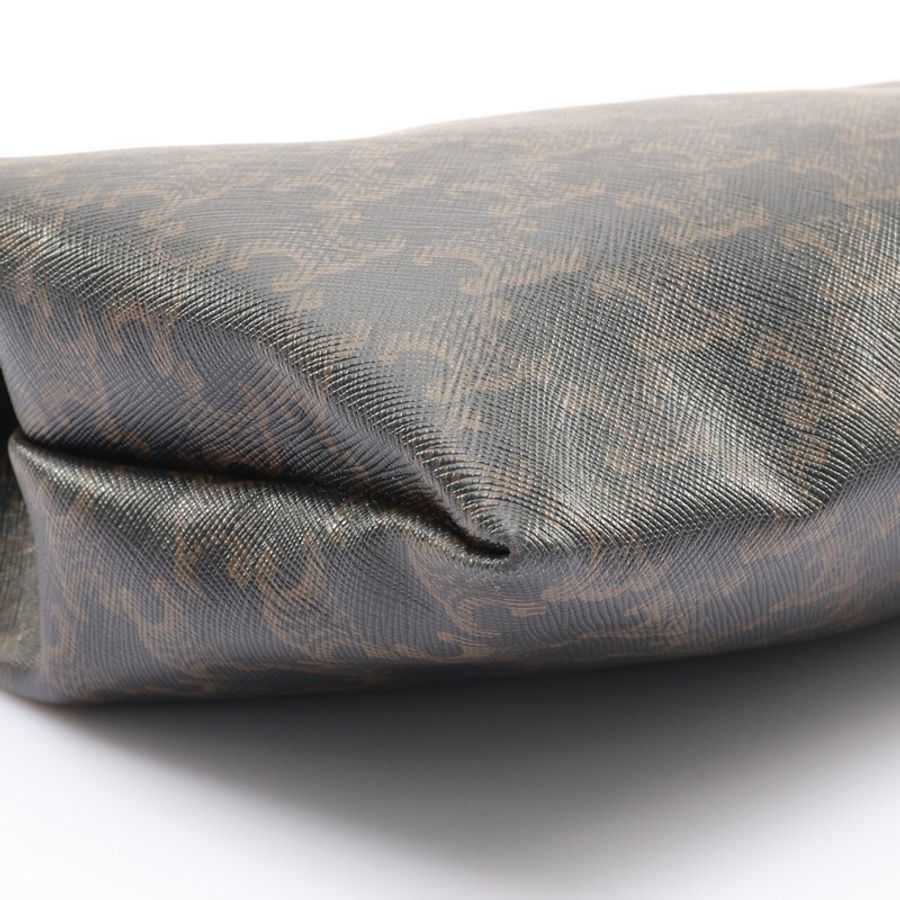 CELINE 賽琳 Flat Shopper 肩背包 棕色 Triomphe 帆布 牛皮 123832O90-9