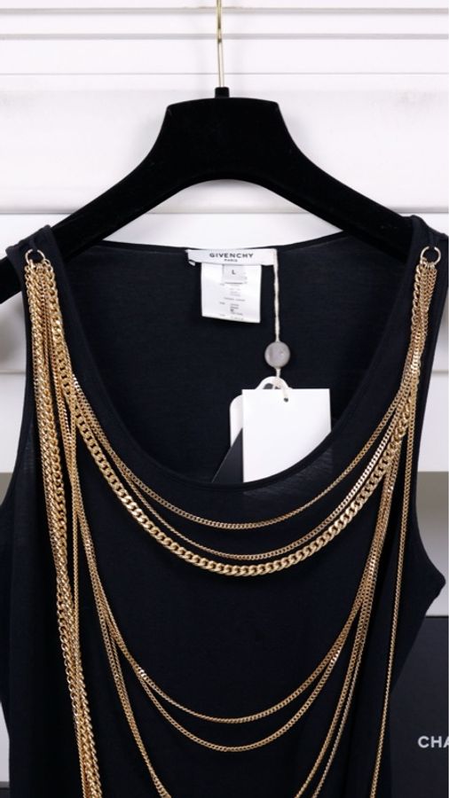 Givenchy黑金多层链条马甲背心-6
