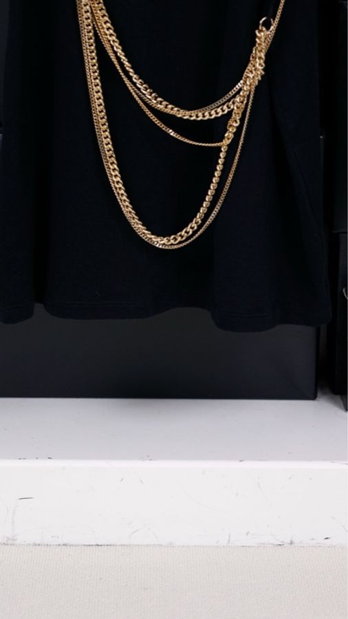 Givenchy黑金多层链条马甲背心-7