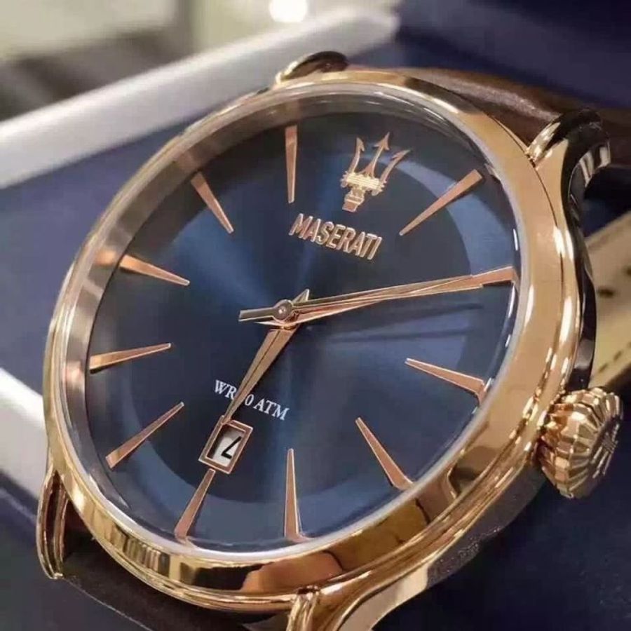 MASERATI瑪莎拉蒂男女通用錶,編號R8851118001,42mm玫瑰金錶殼,咖啡色錶帶款-5