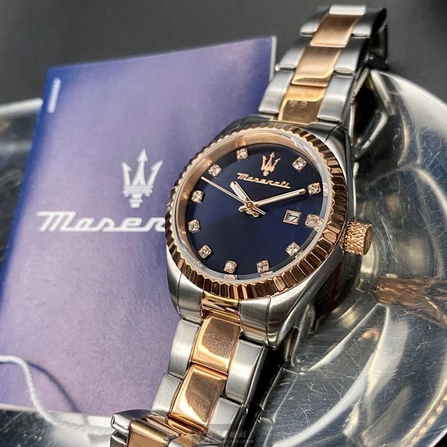 MASERATI手錶,編號R8853100507,32mm玫瑰金錶殼,金銀相間錶帶款-1