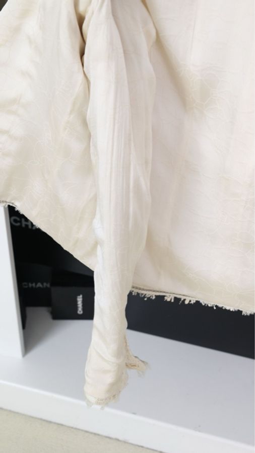 Chanel 05年米白单粒扣编织外套-35