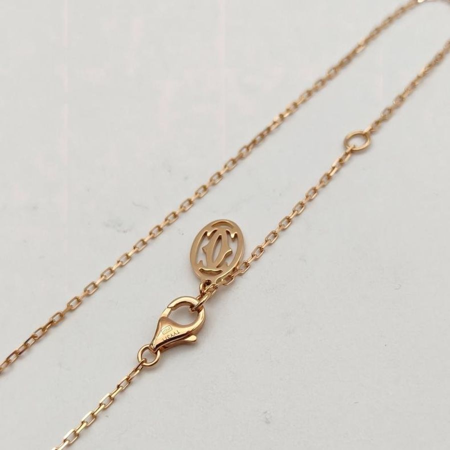 CARTIER CARTIERD'AMOUR單鑽9分小號款項鏈18K玫瑰金/鑽石-4