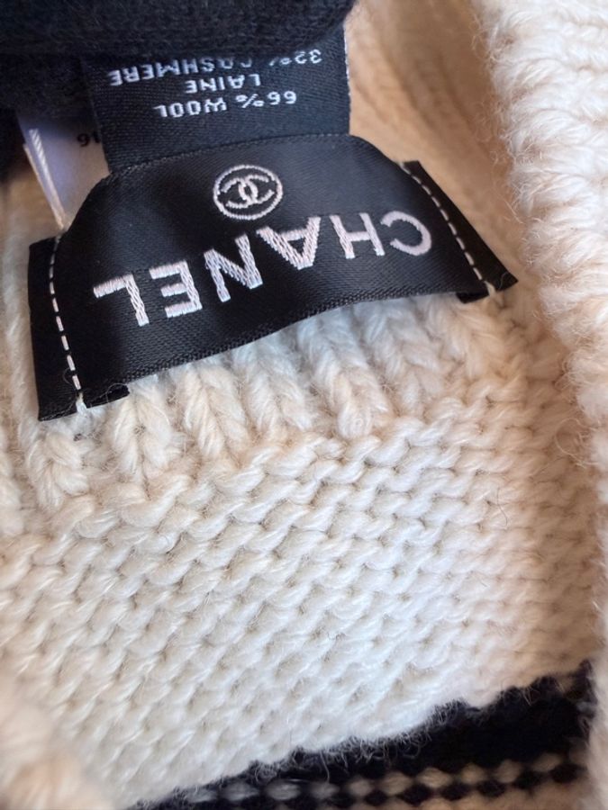 全新✨Chanel✨2026年秋冬新款 條紋羊絨冷帽針織帽毛線帽-9