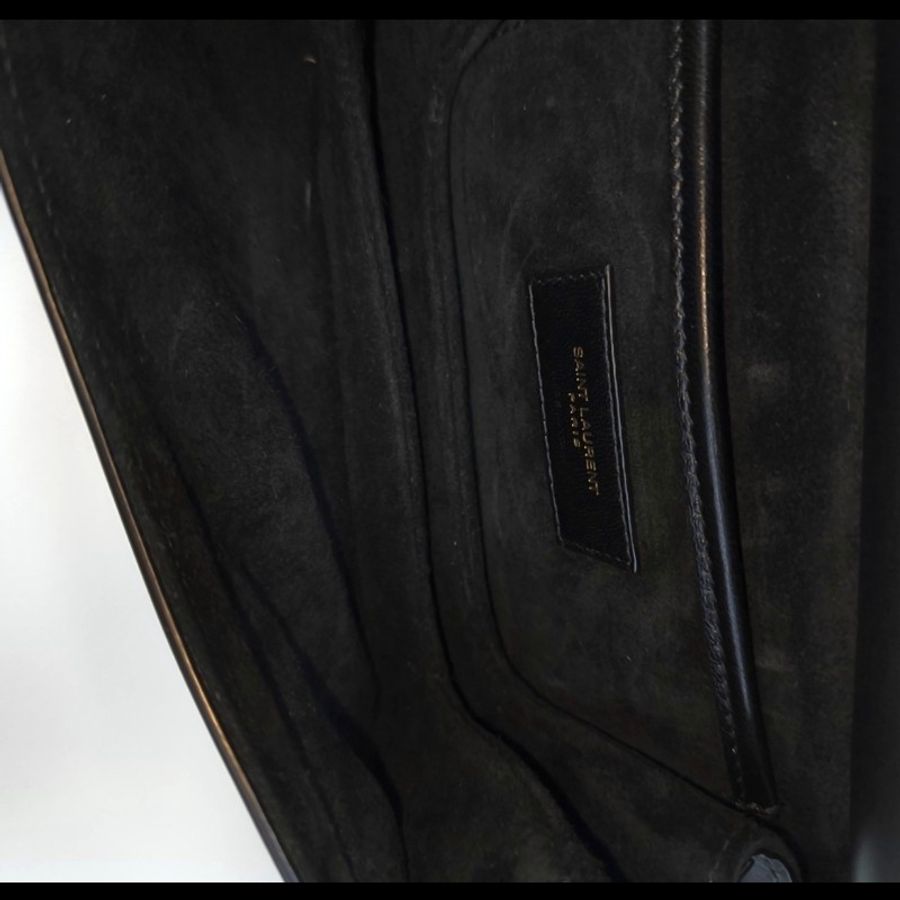 Saint Laurent YSL Charlie小號馬鞍包 黑色 復古金五金 亮面小牛皮-6