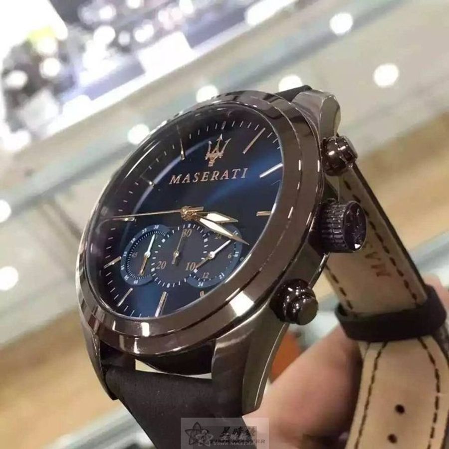 MASERATI手錶,編號R8871612008,46mm古銅色錶殼,咖啡色錶帶款-2