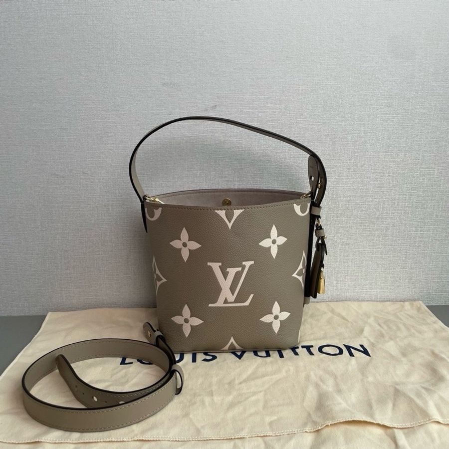 Louis Vuitton 路易威登👑 all in bb水桶包 大象灰💗99新✨芯片款 尺寸:17×19cm-4