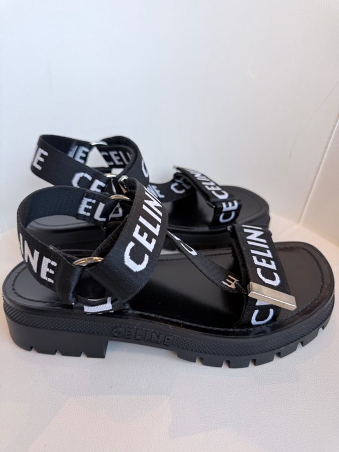 CELINE✨字母織帶涼鞋拖鞋 #37-4