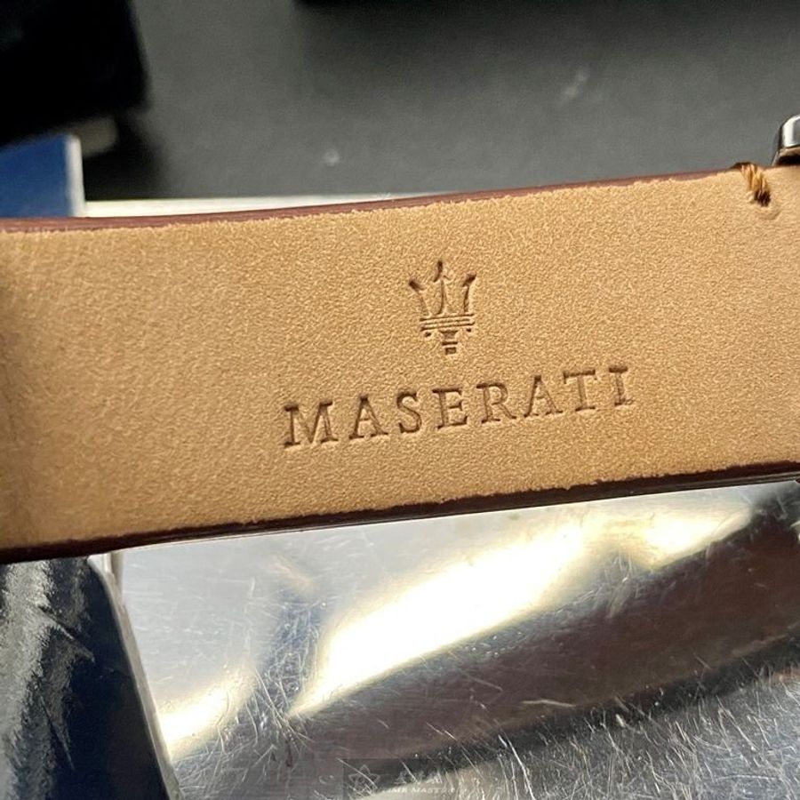 MASERATI手錶,編號R8871630001,42mm銀錶殼,咖啡色錶帶款-5