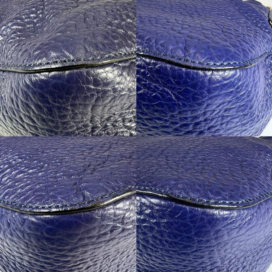 BURBERRY 深藍皮革Ledbury Hobo單肩包-13