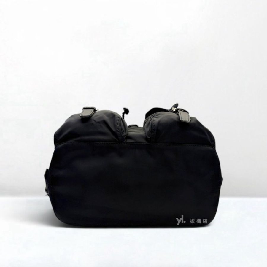S5676-PRADA Re-Nylon黑尼龍中型後背包-4
