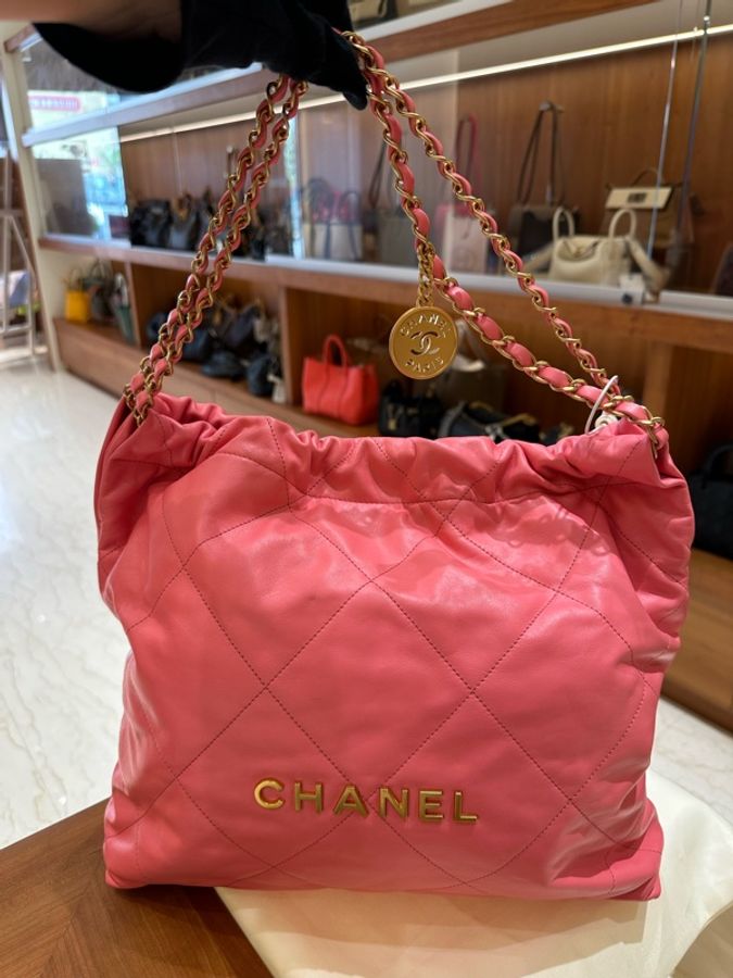 #專櫃21萬#現貨不用15萬#熱銷Chanel 22 Bag 小號#珊瑚粉-5
