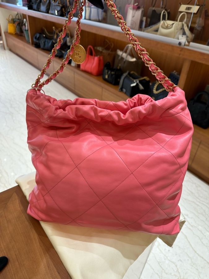#專櫃21萬#現貨不用15萬#熱銷Chanel 22 Bag 小號#珊瑚粉-8