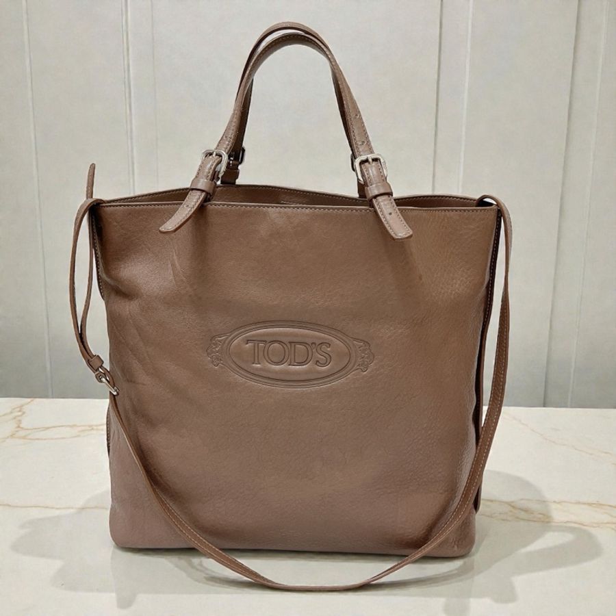 莉亞精品♡ Tod’s 牛皮藕紫手提肩背包 #二手美包-0