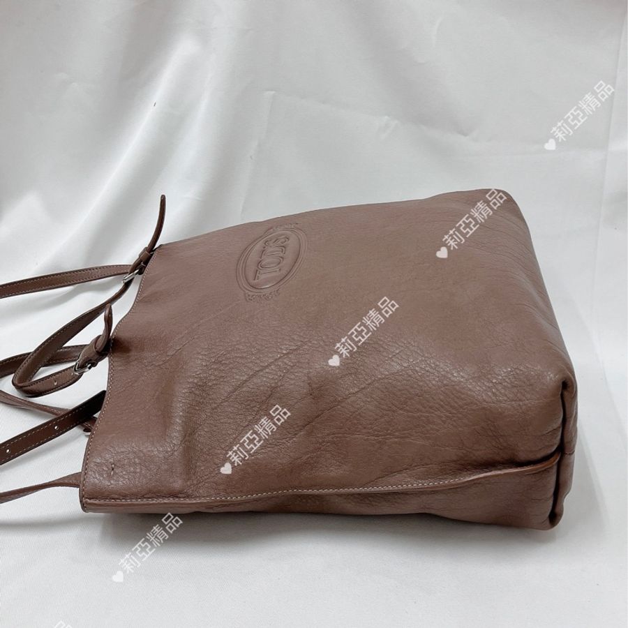 莉亞精品♡ Tod’s 牛皮藕紫手提肩背包 #二手美包-3